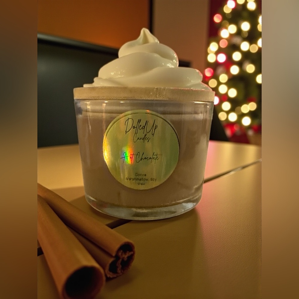 16oz Hot Chocolate Scented Soy Wax Candle | Handmade | Winter Candle